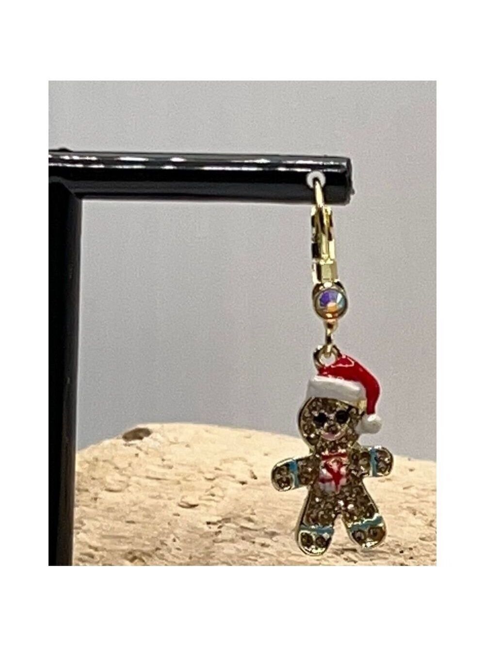 Kirks Folly Gingerbread Jingle Boy Earrings